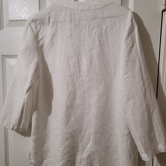 Choices 100% linen white Tunic blouse - Picture 4 of 6